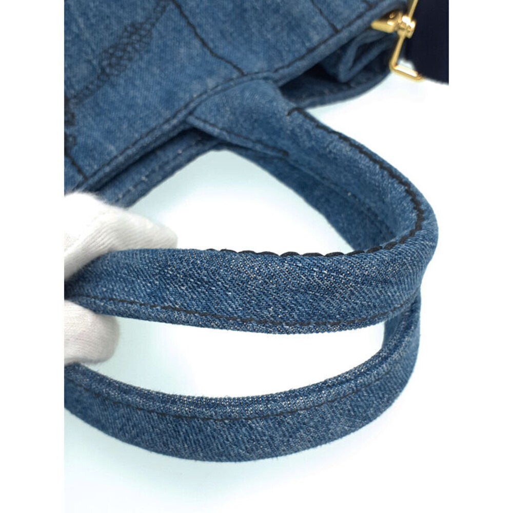 PRADA Canapa Denim Handbag Bag - Picture 8 of 9